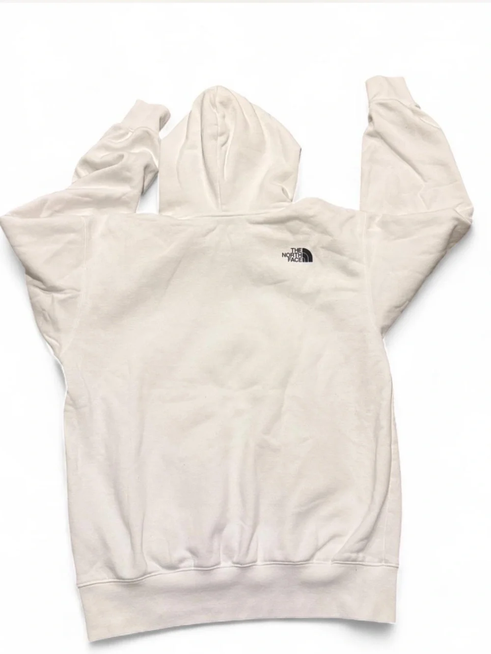 The North Face Cream Pullover Hoodie with Black Chest Logo